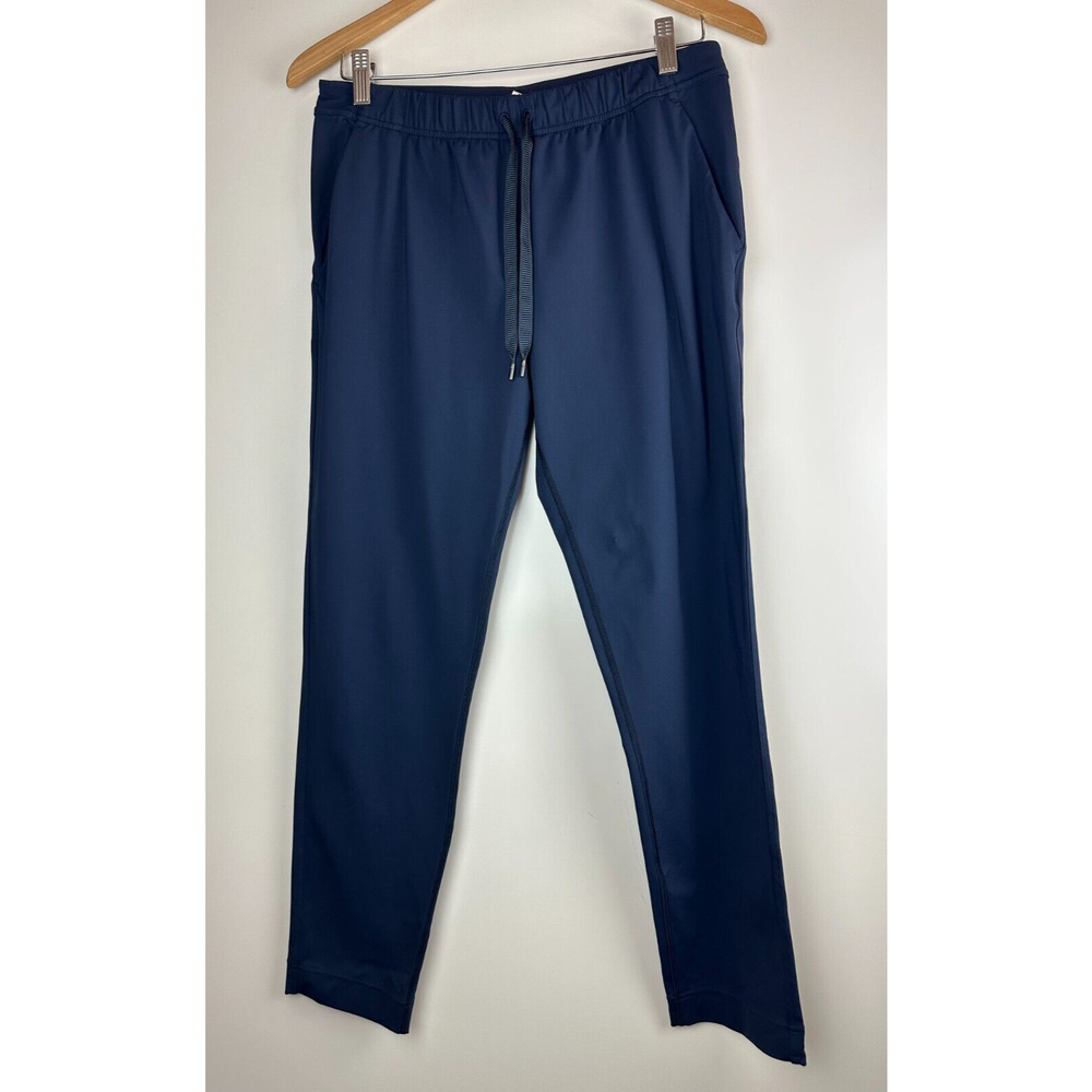 Lululemon Trouser Pants Navy Blue Drawstring Elastic Waist Back Pockets Size 6 - Picture 1 of 9